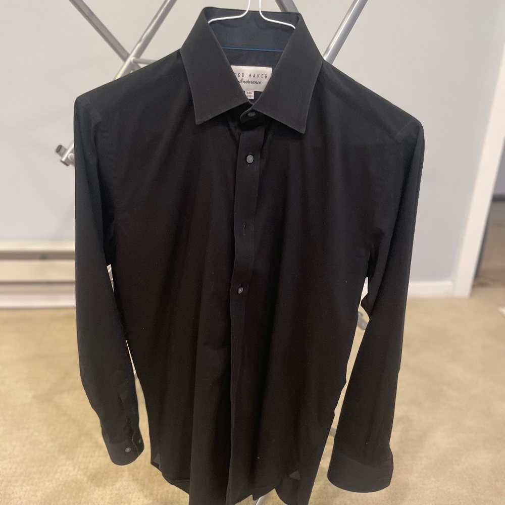 Ted Baker Size 14.5 Black Dress Shirt